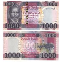 Южный Судан 1000 фунтов 2020  год UNC