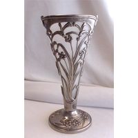 Салфетница Ваза для салфеток с белой вставкой Серебрение 02