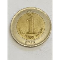 Турция 1 лира 2005