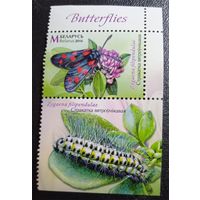 Лот 247 Беларусь (2016) Бабочки. Пестрянка таволговая с купоном BY1155