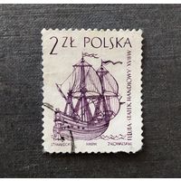 Марка Польша 1964 год Парусник