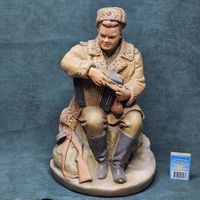 Старт с 1 Рубля !!! Большая Статуэтка СССР Солдат Красноармеец с гармошкой Автомат ППШ !!!