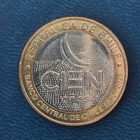 Чили 100 песо 2025 г. 100 лет банку.