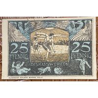 Нотгельд 25 пфеннигов 1921 год. Целле. Веймарская республика