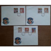 Венгрия 1971г. КПД Серия из 7 марок на 3 конвертах. Средневековая живопись. СГ.