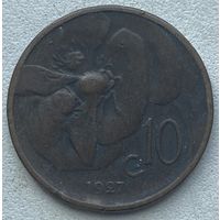 Италия 10 чентезимо 1927 г.