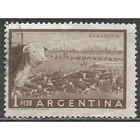 Аргентина. Стадо скота. 1954г. Mi#624.