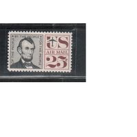 США-1960, (Мих.778),  **  ,  Авиапочта,Линкольн   (одиночка)