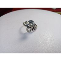 С рубля без мц. кольцо "Змейка", 5ТГ зубр 925пр. на тонкий пальчик 1.6х1.7см.