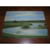 Пейзаж Михайловское река Сороть 1985 год Чистая