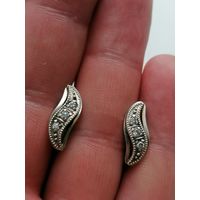Серьги серебро 875 пробы СССР, голова рабочего