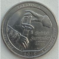 США 25 центов (квотер) 2015 г. P. Национальный исторический парк Саратога. Штат Нью-Йорк