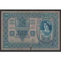 Австрия 1000 крон 1902 года. Без надпечатки. Состояние VF-