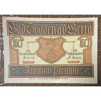 Нотгельд , 50 пфеннигов, Бад-Зоден-алль-Зерра. 1921 год. Веймарская республика