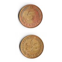 5 пфеннигов Германия 1983 года(D)