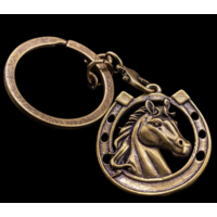 Брелок Лошадь в подкове Латунь