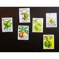 Лаос 1989 г. Фрукты. Флора, полная серия из 6 марок #0229-Ф1P45
