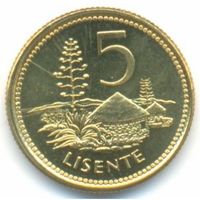 Лесото 5 лисенте, 1998 UNC