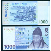 Южная Корея 1000 вон (2007) UNC
