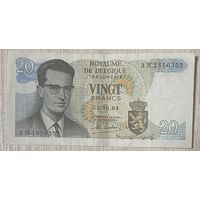 Банкнота Бельгия 20 франков 1964 год.