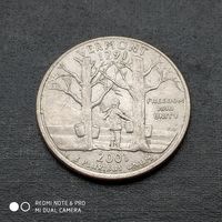 25 центов 2001 г. Вермонт.