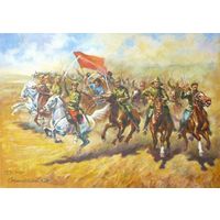 Солдатики Красная конница с непобедимым Красным Знаменем! Высокая детализация! Редкость! Предложи свою цену!