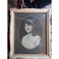 Фото-портрет в рамке под стеклом. 50-е годы СССР с подложкой журнала Советский Союз