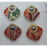 Значки "Игры доброй воли Москва 86" - 4 шт. Аюлминий.