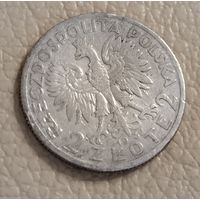 Монета СЕРЕБРО Польша 2 злотых 1932 год Ядвига