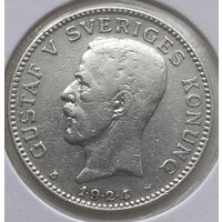 Швеция 1 крона 1924 г. Разновидность. Написание даты на аверсе "1.9.2.4". В холдере