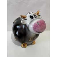 Фарфоровая статуэтка "Бык",  "Бычок", "Корова" с позолотой.    ДФЗ