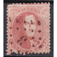 7.Bg. Бельгия. Бельгия. Король Леопольд I. Стандарт. 1863 г. 40C. Mi.#13B.