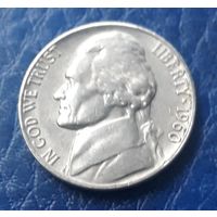 5 центов  1960 D США Джеферсон