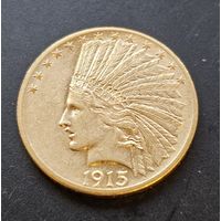 10 долларов 1915 . Индеец. Золото. UNC