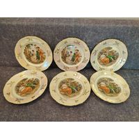 Все лоты с 1 Рубля. Комплект тарелок на 6 персон. Мадонна. ГДР 70-е гг. Кахла. Kahla.