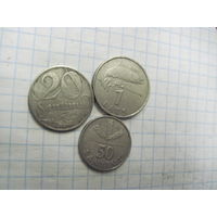 Три монеты Латвии/4 с рубля!
