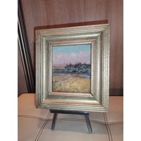 Пейзаж маслом на картоне, 2022 год, размер 23*21 см., "Этюд, Этюд..."