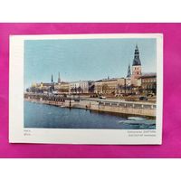 Рига. Набережная Даугавы. Подписанная. 1968 года. Панов. 209.