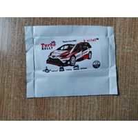 Вкладыш Turbo Rally 72 наклейки фантики авто auto турбо