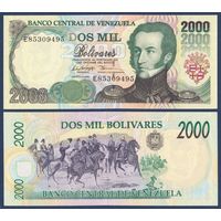 Венесуэла, 2000 боливаров 1998 г, P-77c (E, президент Антонио Хосе Сукре, битва при Аякучо), UNC