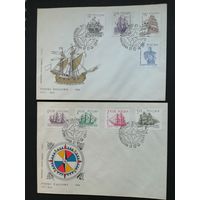 Польша 1964 Два КПД с полной серией марок "Парусники" (спецгашение) Mi.1465-1472 каталог 4.00 евро