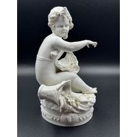 Скульптура знак зодиака. Овен. Бисквит. 19 век. С рубля!