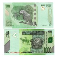 Конго 1000 франков образца 2022 года UNC p101
