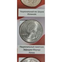 США. 25 центов (квотер) Национальный памятник Эффиджи - Маундз Айова 2017