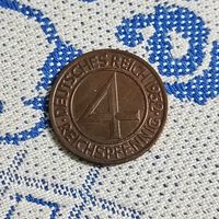 4 рейхспфеннинга(1932г.) Веймарская республика.М.Д.(А).