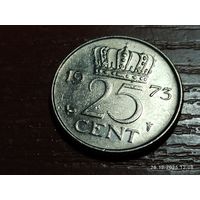 Нидерланды 25 центов 1973