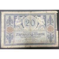 Банкнота 20 марок 1915 год. Германская империя. С рубля без МЦ.