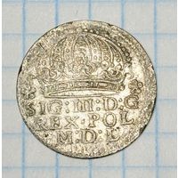 С 1 РУБЛЯ! МОНЕТА 1 ГРОШ 1610 ГОД СИГИЗМУНД 3 РЕЧЬ ПОСПОЛИТАЯ ПОЛЬША СЕРЕБРО