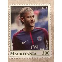 Мавритания 2018. Футбол. Neymar. Марка из серии