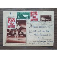 Болгария 1974г. Конверт письма из Болгарии в Чехословакию.Прошел почту.